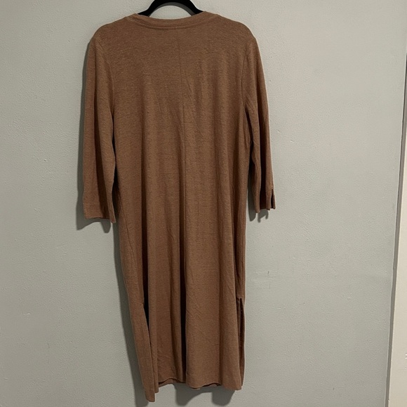 J. Jill organic cotton Brown Button Down cardigan Shirt with pockets - Picture 4 of 4